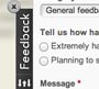 Feedback form on a website